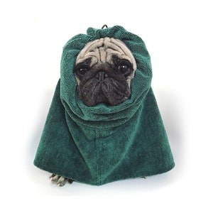 Microfiber Bath Towel Bathrobe Home Dress for Pets Dog Cats Shower Blanket Wrap with Elastic Closure