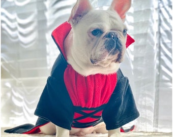 Halloween Gothic Vampire Dracula Twilight Horror Dog Cat Pet Costume Cosplay Outfit with Cape