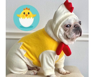 Halloween Pet Costume, Newly-Hatched Chick Yellow Little Chicken Hen, Halloween on the farm, Dog Cat Pet Cosplay Costume Cosplay Bodysuit