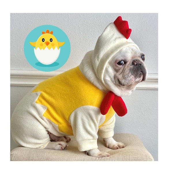 Halloween Pet Costume, Newly-Hatched Chick Yellow Little Chicken Hen, Halloween on the farm, Dog Cat Pet Cosplay Costume Cosplay Bodysuit