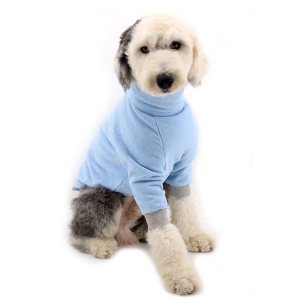 Big Dog Apparel Simple Basic Hipster Fleece Baby Blue Turtle Neck Long Sleeve Shirt Clothes Casual Sweater