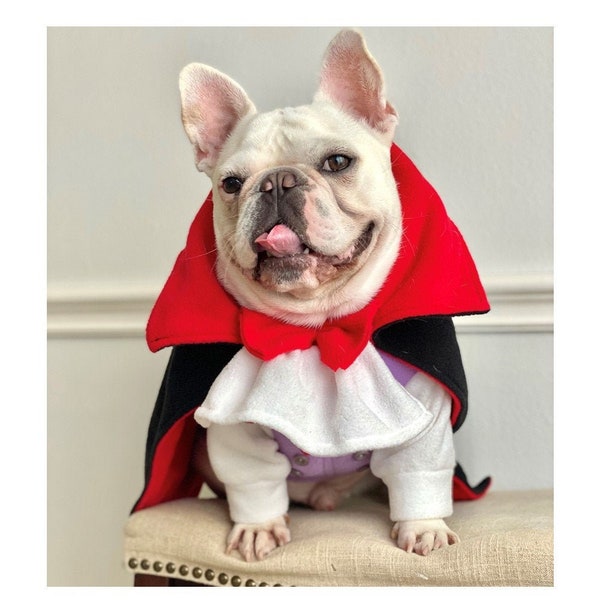 Halloween Vampire Dracula Twilight Count von Count Muppet Horror Purple Vest Cape Dog Cat Pet Costume Cosplay Outfit with Cape