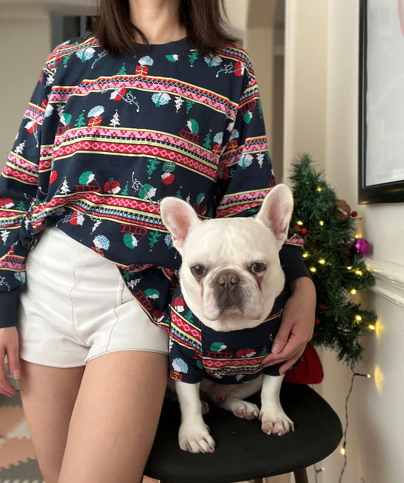 Handmade Pet and Owner Christmas Family Matching Sweaters Sweatshirt