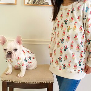 Handmade Pet and Owner Family Christmas Matching Sweater, Llama in Desert, Tailor-Made Sweater and Pants for Cat Dog Parent Toddler Kids image 9