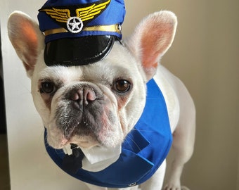 Dog Cat Pet Pilot Bandana Bib, Halloween Dress Up Photo Costume, Fly with Dog Cat Funny Costume