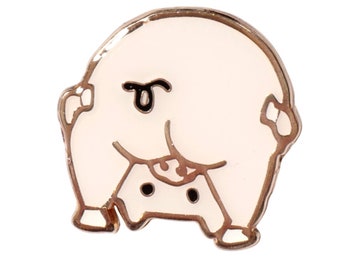 Enamel Yoga Pig Piggy Butt Funny Enamel Lapel Brooch Pin