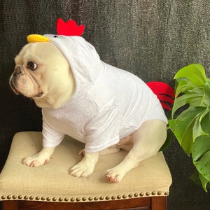 Dog Cat Pet Puppy Rooster Chicken Hen 3D Tail and Comb Hooded Costume Pullover Sweatshirt Hoodie Sweater image 2