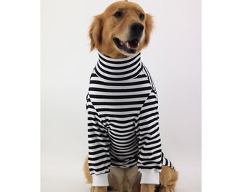 Big Dog Apparel Simple Basic Hipster White Black Stripes Turtle Neck Long Sleeve Shirt Clothes Casual Sweater