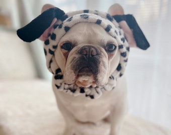 Halloween Costume Dog Cat Pet, Cute Dalmatian Headband,  Black and White Dalmatian Dog Mascot