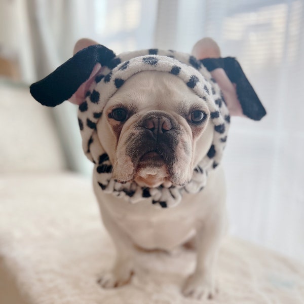 Halloween Costume Dog Cat Pet, Cute Dalmatian Headband,  Black and White Dalmatian Dog Mascot