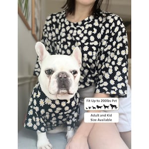Set coordinato per magliette con camomilla e margherita per animali domestici e proprietari, regalo di compleanno per proprietari di cani e gatti, padre figlio, madre e figlia, camicie abbinate per animali domestici e famiglia