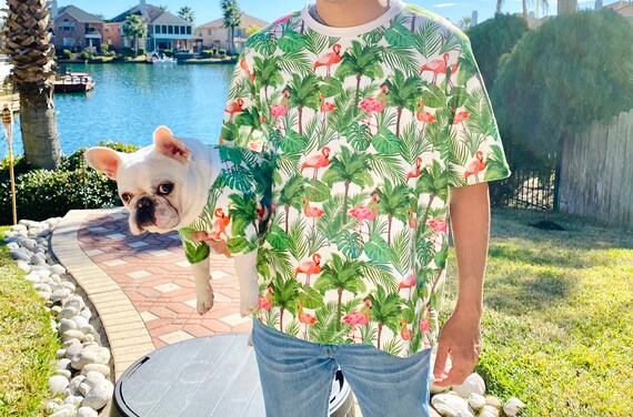 Dog flamingo shirt online