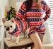 Matching Christmas Ugly Long Sleeve Tee Shirt Classic Holiday Print for Cat Small Big Dog Parent Mom Dad Sweaters Home Pajamas PJ 