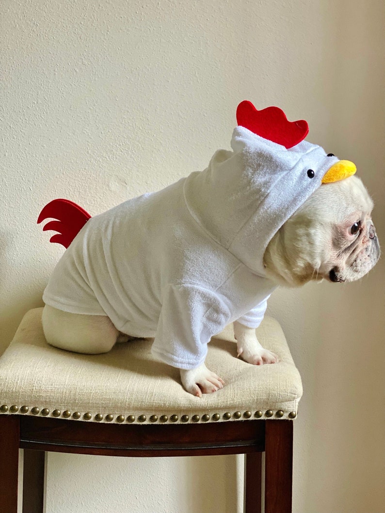 Dog Cat Pet Puppy Rooster Chicken Hen 3D Tail and Comb Hooded Costume Pullover Sweatshirt Hoodie Sweater image 4