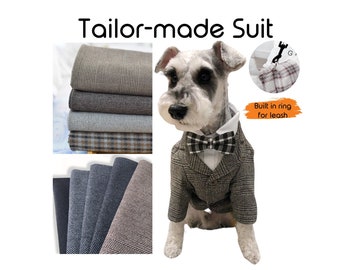 Tailor Made Dog Cat Pet Wedding Suit and Tie, Custom Made  Mafia Theme Formal Coat and Tuxedo, Wedding Banquet Gentleman Bridegroom Hardness