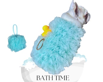Bath Time Loofah Pet Dog Cat Costume, Shower Puffs Sponge