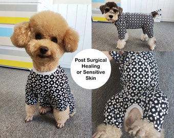 Post-Surgical Spayed Neutered Dog and Cat with Sensitive Skin, Cotton 4 Legs Bodysuit, Pet UV Protector Jumpsuit Reduce Shedding Pajama