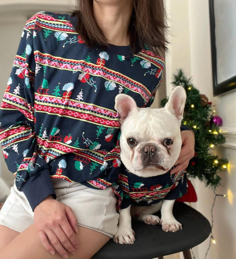 Handmade Pet and Owner Christmas Family Matching Sweaters Sweatshirt