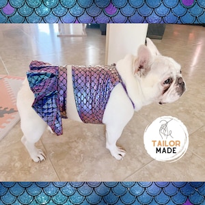Halloween Pet Dog Cat Bikini Costume, Iridescence Mermaid Costume, Mermaid Fish Scale Cosplay, Ocean Sea Creature Beach Theme Skirt