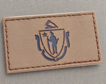 Massachusetts MA State Flag  2"x3.5" Laser Patch