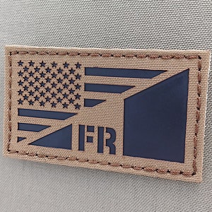USA France Friendship Alliance Flag 2&quot;x3.5&quot; Lasercut patch