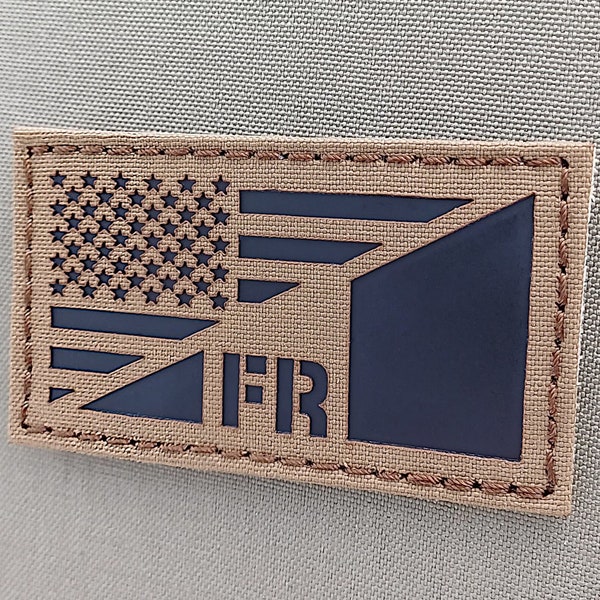 USA France Friendship Alliance Flag 2"x3.5" Lasercut patch