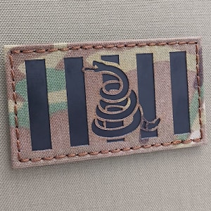 Rayures rebelles avec drapeau de Gadsden Patch DTOM Sons of Liberty 2 x 3,5 pouces découpé au laser