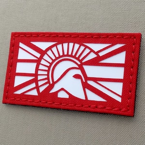 UK Flag Spartan Molon Labe 2&quot;x3.5&quot; Laser Cut Patch