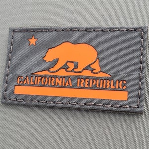 California Republic State Flag CA 2&quot;x3.5&quot; Laser Cut Patch