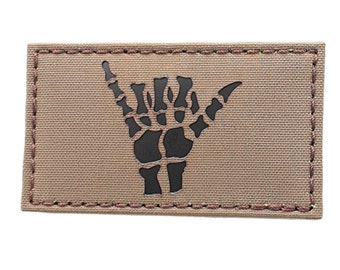 Shaka Handskelett Ben Häng Lös Tygmärke 5x8,5 cm