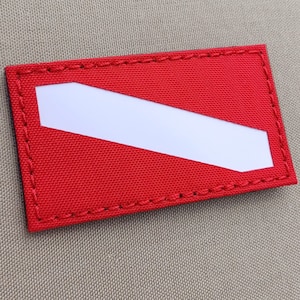 Diver Down Scuba Diving Flag 2&quot;x3.5&quot; Laser-cut patch