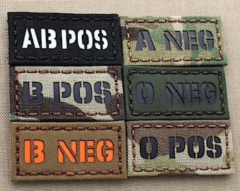 Blood Type 1"x2" LaserCut Patch