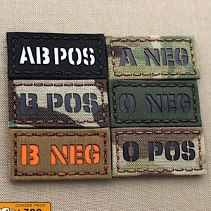 Bloedgroep Lasercut-patch van 1 x 2 inch