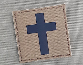 Christian Cross 3"x3" Jesus Christ Crucifix Faith God Laser Cut Patch