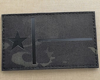Bandera del estado de Texas Lone Star, parche cortado con láser de 3" x 5"