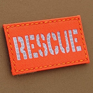 Hi Viz RESCUE SAR Search And Rescue 2&quot;x3.5&quot; Laser Cut Patch