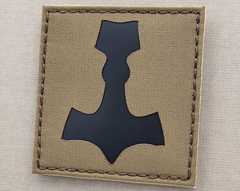 Mjolnir Thor Hammer Norse Viking Heathen Mjölnir 2"x2" Laser Cut Patch