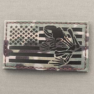 Bone Frog DEVGRU Seals in America Flag 2&quot;x3.5&quot; Patch