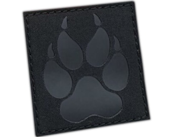 K9 Dog Handler Paw K-9 Tactical Morale 3"x3" Laser Cut Patch