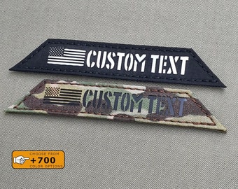 Custom Name Patch with USA Flag - Laser Cut Cordura