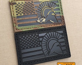 Amerika Flagge Spartan Molon Labe 2 "x 3,5" Laser Cut Patch