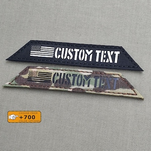 Custom Name Tape with USA Flag for T.Rex Arms AC1 Plate Carrier Laser Cut Patch