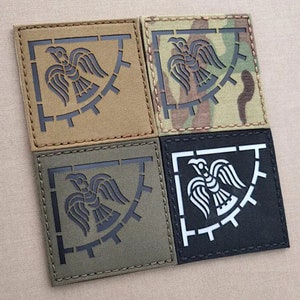 Raven Banner Viking Norse Icelandic Heathen 3&quot;x3&quot; Laser Cut Patch