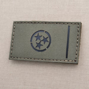 Tennessee State Flag TN 2&quot;x3.5&quot; Laser Cut Patch
