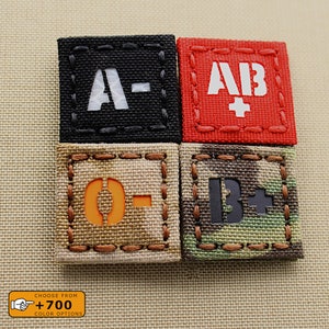 Bloedgroep 1 x 1 inch kleine lasercut-patch