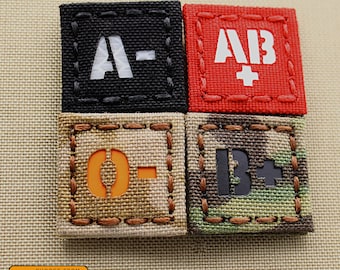 Blood Type 1"x1" Tiny LaserCut Patch
