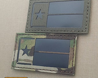 Parche cortado con láser de 2" x 3,5" con la bandera de Texas Lone Star