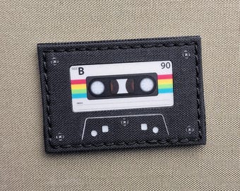90s Cassette Hook Patch – Retro Mixtape Morale Patch for Backpack, Hat & EDC Gear