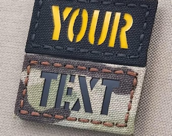 Custom Text Mini Callsign 1″x2″ Laser Cut Hook and Loop Patch