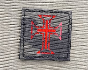 Cruz de la Orden de Cristo Parche cortado con láser de 2"x2"